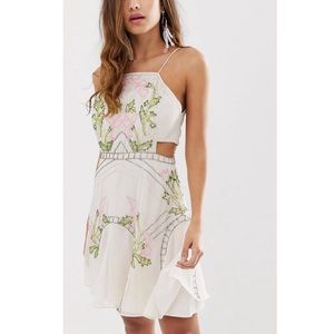 ASOS Mini Dress in Floral Sequin with Flippy Skirt